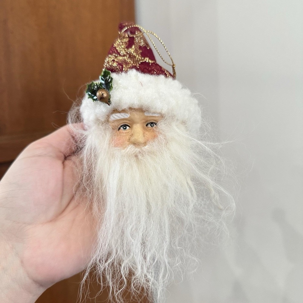 VTG 90's Christmas Santa Head Ornament Lot‎ Of 6 Victorian Elegant St Nicholas - Picture 5 of 11